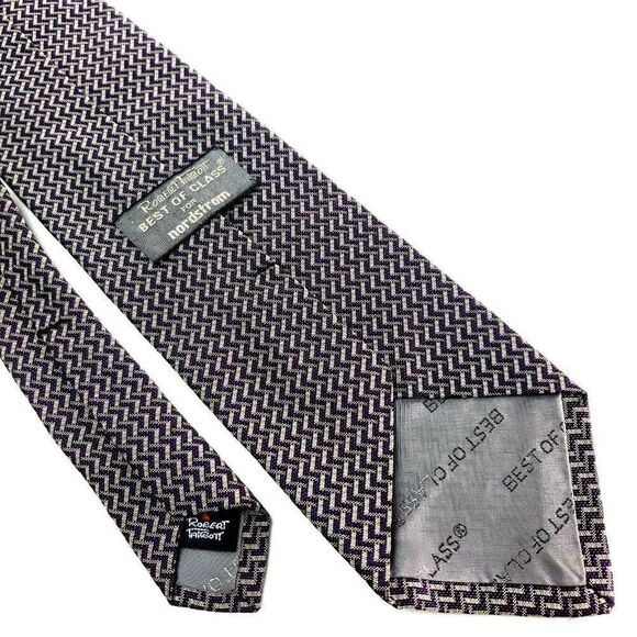 Robert Talbott Best Of Class Nordstrom Silk Tie Woven Purple Short Wide - Picture 7 of 8